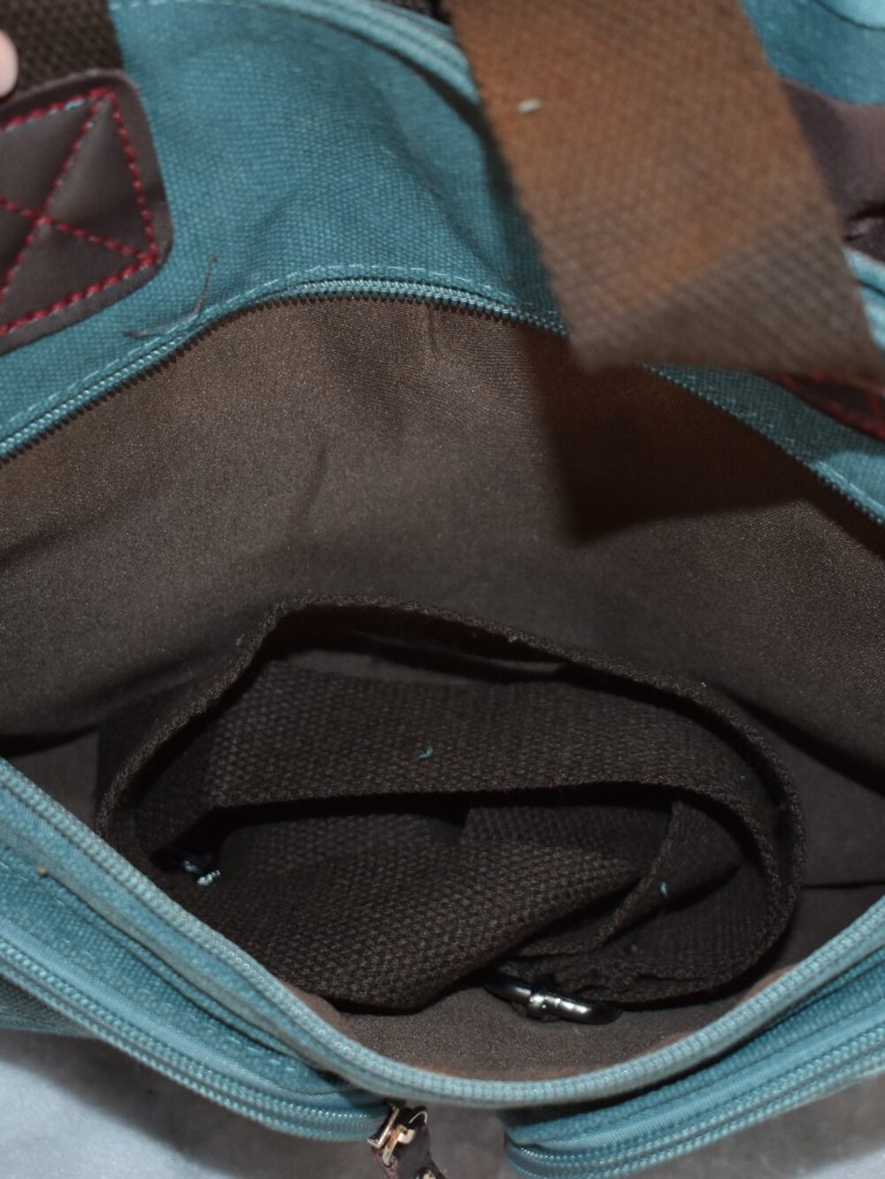 TOLFE Tough Life Teal Heavyweight Canvas Tote Messenger Bag - Picture 9 of 11